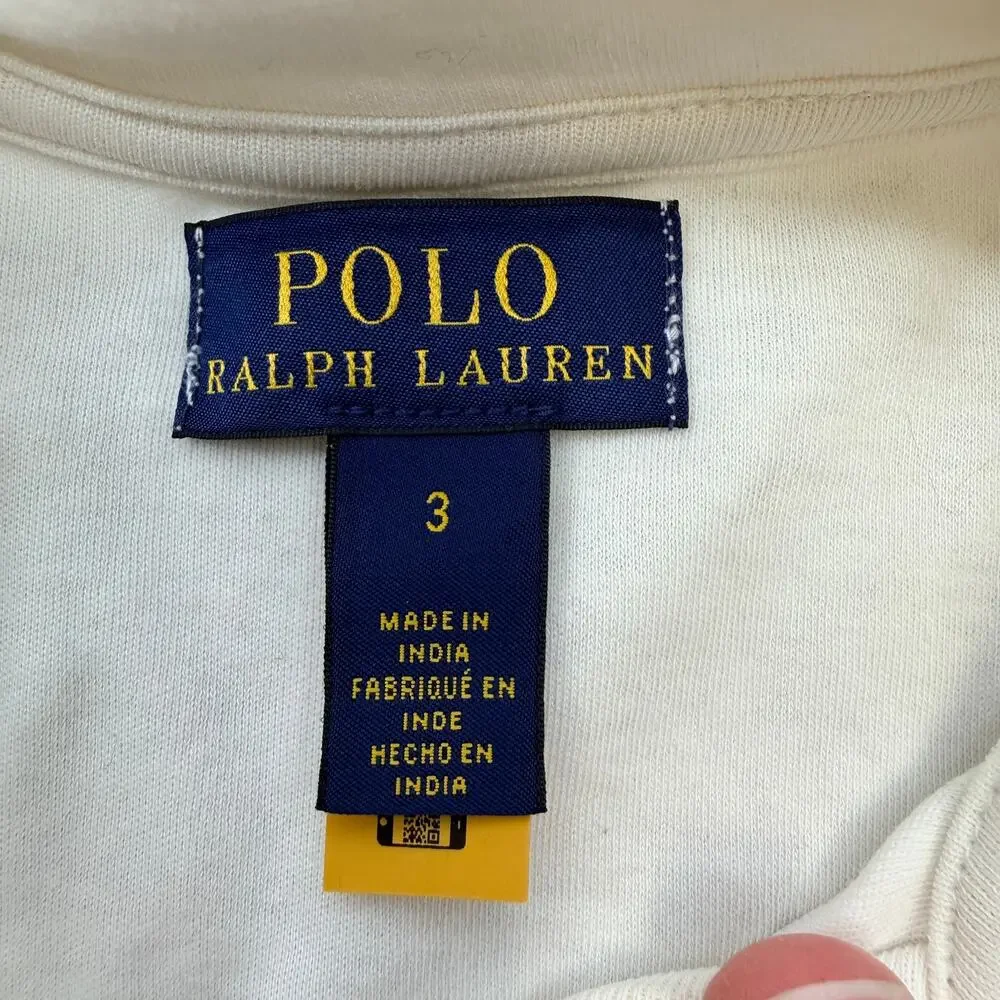 Polo Ralph Lauren Toddler Cotton Quarter-Zip Pullover Long Sleeve Polo Shirt 3T